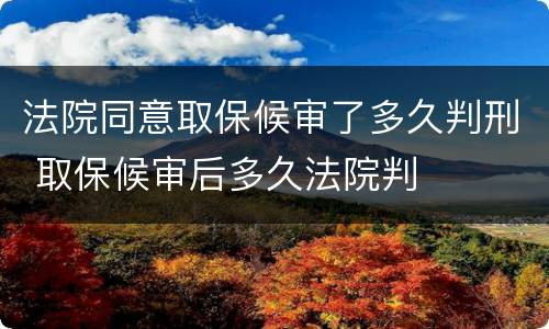法院同意取保候审了多久判刑 取保候审后多久法院判