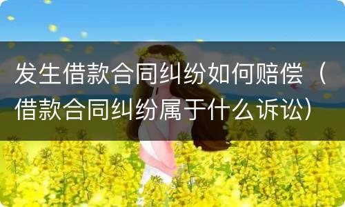 发生借款合同纠纷如何赔偿（借款合同纠纷属于什么诉讼）