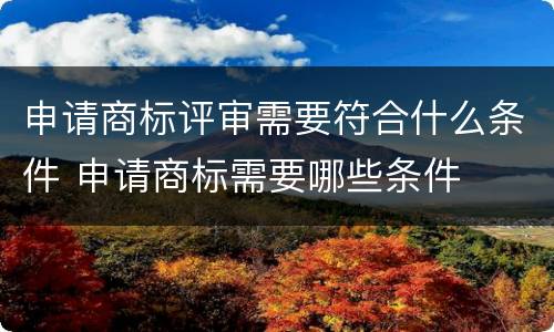 申请商标评审需要符合什么条件 申请商标需要哪些条件