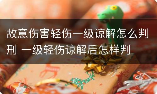 故意伤害轻伤一级谅解怎么判刑 一级轻伤谅解后怎样判