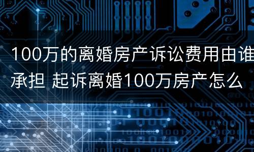 100万的离婚房产诉讼费用由谁承担 起诉离婚100万房产怎么收费