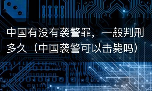 中国有没有袭警罪，一般判刑多久（中国袭警可以击毙吗）