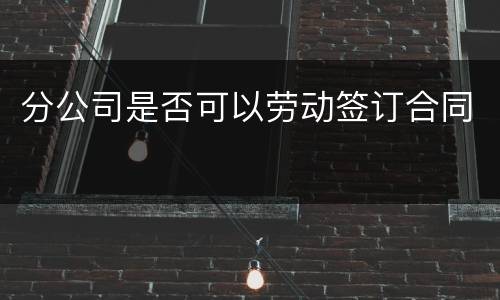 分公司是否可以劳动签订合同