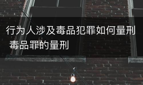 行为人涉及毒品犯罪如何量刑 毒品罪的量刑