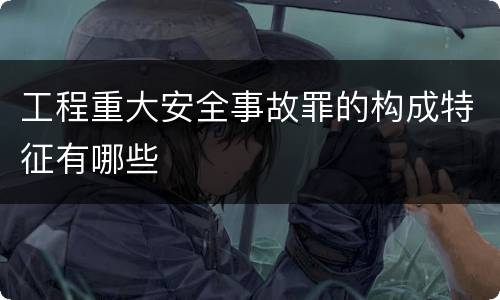 工程重大安全事故罪的构成特征有哪些