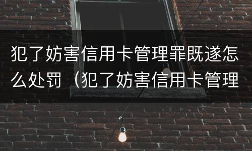 犯了妨害信用卡管理罪既遂怎么处罚（犯了妨害信用卡管理罪既遂怎么处罚呢）