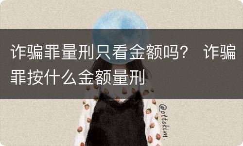 诈骗罪量刑只看金额吗？ 诈骗罪按什么金额量刑