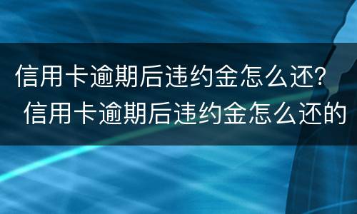 信用卡逾期后违约金怎么还？ 信用卡逾期后违约金怎么还的