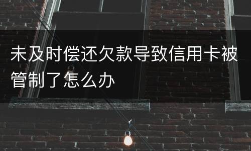 未及时偿还欠款导致信用卡被管制了怎么办