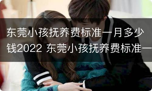 东莞小孩抚养费标准一月多少钱2022 东莞小孩抚养费标准一月多少钱2021年