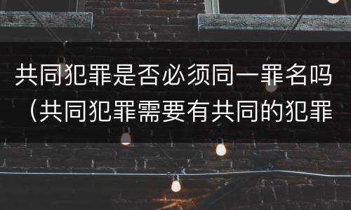 共同犯罪是否必须同一罪名吗（共同犯罪需要有共同的犯罪目的吗）