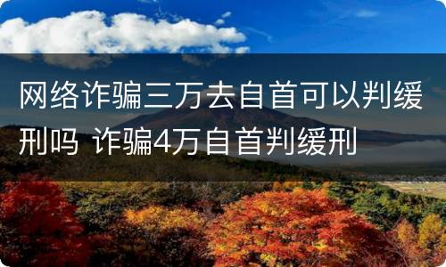 网络诈骗三万去自首可以判缓刑吗 诈骗4万自首判缓刑