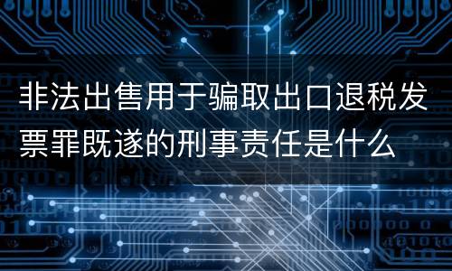 非法出售用于骗取出口退税发票罪既遂的刑事责任是什么