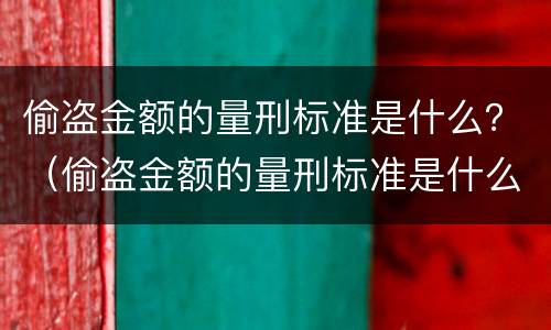偷盗金额的量刑标准是什么？（偷盗金额的量刑标准是什么呢）