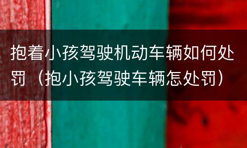 抱着小孩驾驶机动车辆如何处罚（抱小孩驾驶车辆怎处罚）