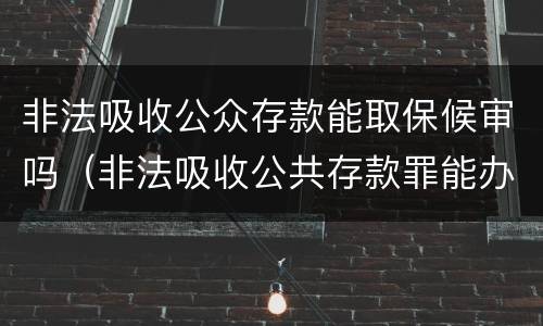 非法吸收公众存款能取保候审吗（非法吸收公共存款罪能办取保）
