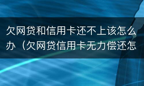 欠网贷和信用卡还不上该怎么办（欠网贷信用卡无力偿还怎么办）