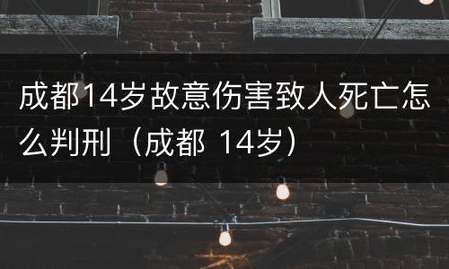 成都14岁故意伤害致人死亡怎么判刑（成都 14岁）