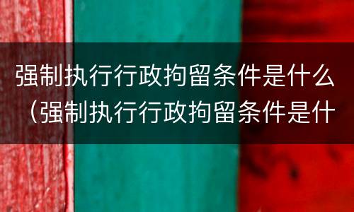 强制执行行政拘留条件是什么（强制执行行政拘留条件是什么规定）