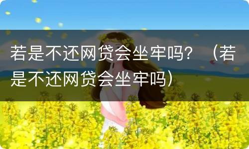 若是不还网贷会坐牢吗？（若是不还网贷会坐牢吗）