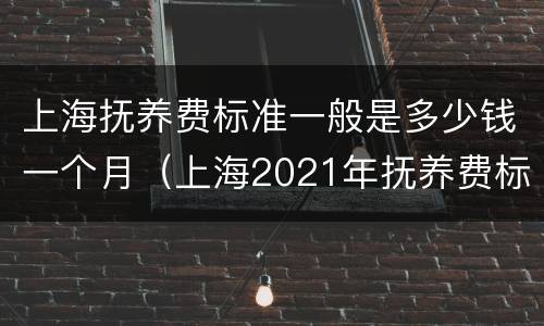 上海抚养费标准一般是多少钱一个月（上海2021年抚养费标准）