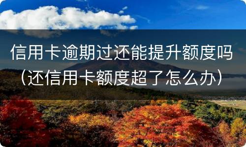 信用卡逾期过还能提升额度吗（还信用卡额度超了怎么办）
