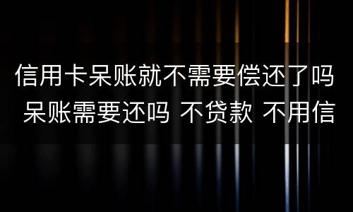 信用卡呆账就不需要偿还了吗 呆账需要还吗 不贷款 不用信用卡