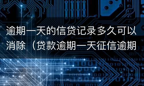 逾期一天的信贷记录多久可以消除（贷款逾期一天征信逾期记录多久消除）