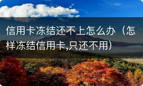 信用卡冻结还不上怎么办（怎样冻结信用卡,只还不用）