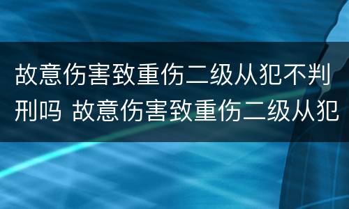 故意伤害致重伤二级从犯不判刑吗 故意伤害致重伤二级从犯不判刑吗怎么判