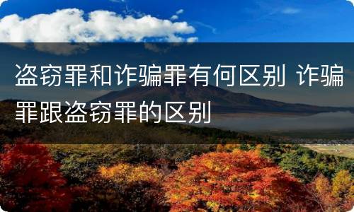 盗窃罪和诈骗罪有何区别 诈骗罪跟盗窃罪的区别