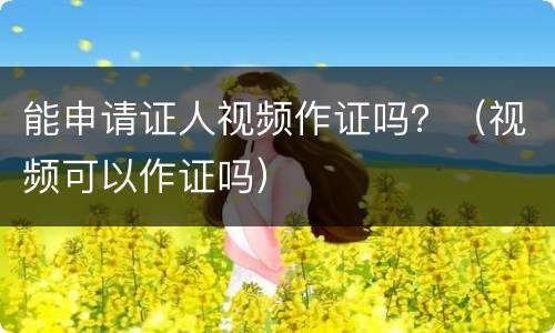 能申请证人视频作证吗？（视频可以作证吗）