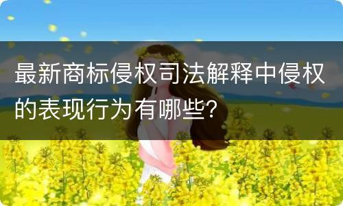 最新商标侵权司法解释中侵权的表现行为有哪些？