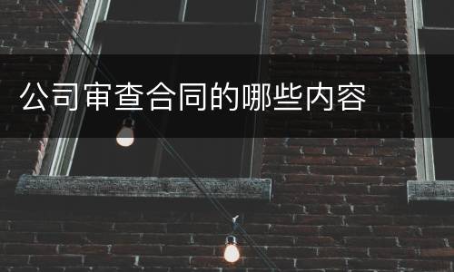 公司审查合同的哪些内容