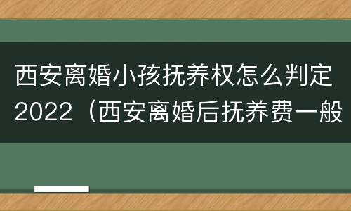 西安离婚小孩抚养权怎么判定2022（西安离婚后抚养费一般给多少）