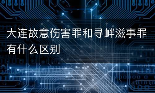 大连故意伤害罪和寻衅滋事罪有什么区别