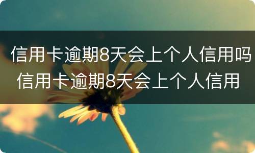 信用卡逾期8天会上个人信用吗 信用卡逾期8天会上个人信用吗