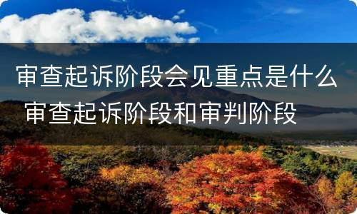 审查起诉阶段会见重点是什么 审查起诉阶段和审判阶段