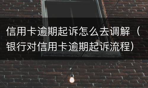 信用卡逾期起诉怎么去调解（银行对信用卡逾期起诉流程）