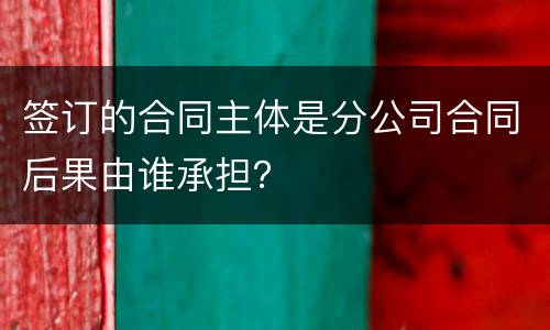 签订的合同主体是分公司合同后果由谁承担？