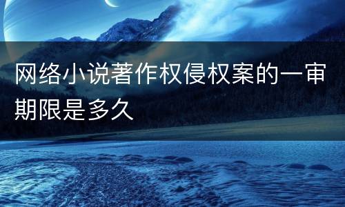 网络小说著作权侵权案的一审期限是多久