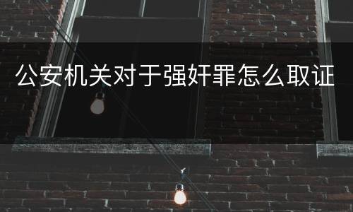 公安机关对于强奸罪怎么取证
