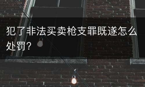 犯了非法买卖枪支罪既遂怎么处罚?