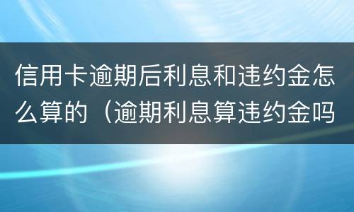 信用卡逾期后利息和违约金怎么算的（逾期利息算违约金吗）