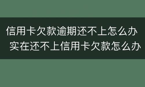信用卡欠款逾期还不上怎么办 实在还不上信用卡欠款怎么办