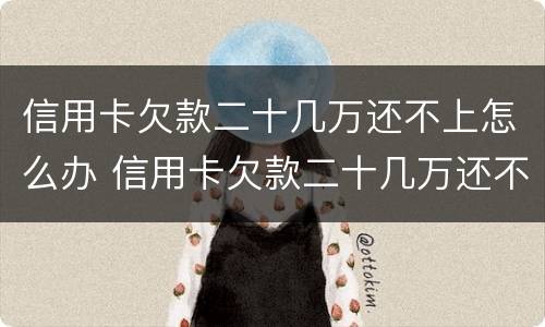 信用卡欠款二十几万还不上怎么办 信用卡欠款二十几万还不上怎么办呀