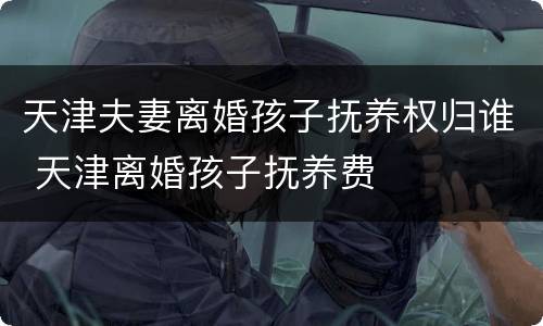 天津夫妻离婚孩子抚养权归谁 天津离婚孩子抚养费