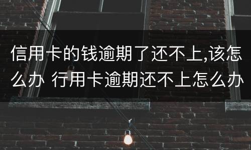 信用卡的钱逾期了还不上,该怎么办 行用卡逾期还不上怎么办