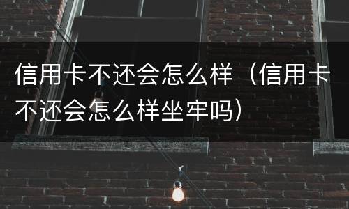 信用卡不还会怎么样（信用卡不还会怎么样坐牢吗）