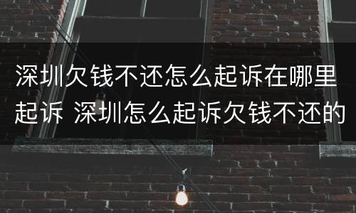 深圳欠钱不还怎么起诉在哪里起诉 深圳怎么起诉欠钱不还的还拉黑的人